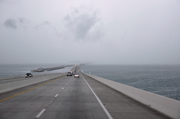 fog on The Bob Graham Sunshine Skyway Bridge